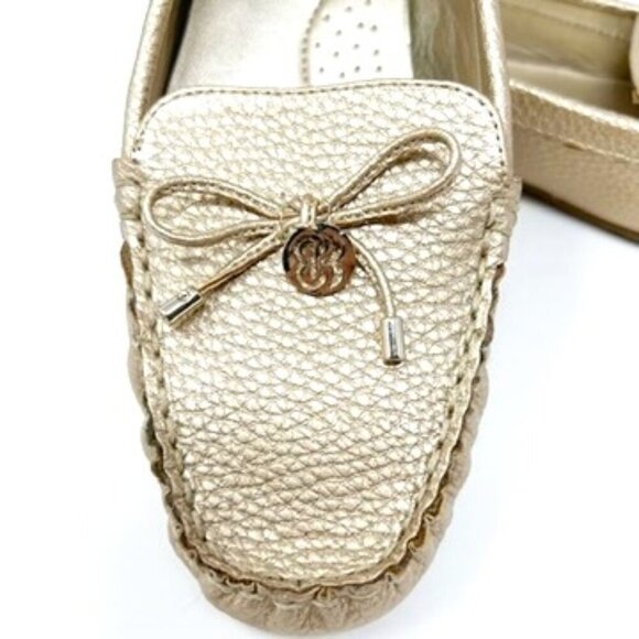 Bandolino B-Flexible Moccasin Loafer Women's Size 8 Metallic Gold Faux Leather - Picture 8 of 13
